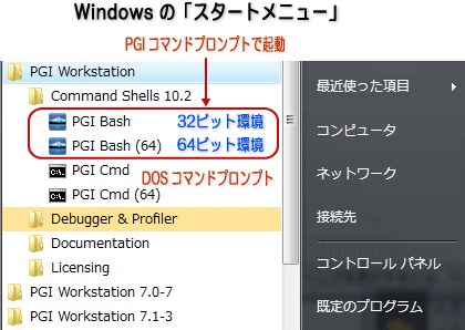 Windows PGI command prompt
